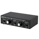 B052 2 In 2 Out Power Amplifier Speaker Selection Switcher with Volume Adjustment, 2 Power Amplifiers Audio Switcher Switch Distribution Comparator, 200W Per Channel