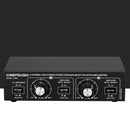 B052 2 In 2 Out Power Amplifier Speaker Selection Switcher with Volume Adjustment, 2 Power Amplifiers Audio Switcher Switch Distribution Comparator, 200W Per Channel