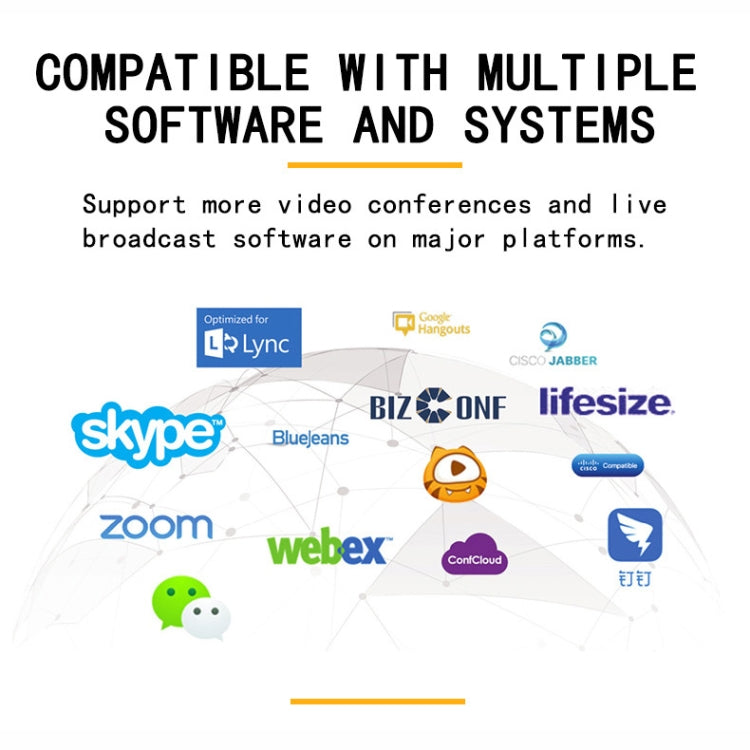 C10 2K HD Without Distortion 360 Degrees Rotate Three-speed Fill Light USB Free Drive Webcams, Built-in Clear Sound Microphone