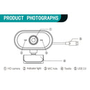 C11 2K Picture Quality HD Without Distortion 360 Degrees Rotate Built-in Microphone Sound Clear Webcams with Tripod(Blue)