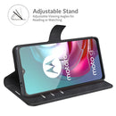 Retro Calf Pattern Buckle Card Wallet Left and Right Flip Phone Holster with Bracket Function For Motorola G30 / G10(Black)
