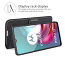 Retro Calf Pattern Buckle Card Wallet Left and Right Flip Phone Holster with Bracket Function For Motorola G30 / G10(Black)
