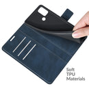 Retro Calf Pattern Buckle Card Wallet Left and Right Flip Phone Holster with Bracket Function For Motorola G30 / G10(Blue)