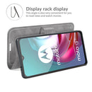 Retro Calf Pattern Buckle Card Wallet Left and Right Flip Phone Holster with Bracket Function For Motorola G30 / G10(Gray)