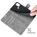 Retro Calf Pattern Buckle Card Wallet Left and Right Flip Phone Holster with Bracket Function For Motorola G30 / G10(Gray)