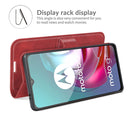 Retro Calf Pattern Buckle Card Wallet Left and Right Flip Phone Holster with Bracket Function For Motorola G30 / G10(Red)