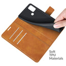 Retro Calf Pattern Buckle Card Wallet Left and Right Flip Phone Holster with Bracket Function For Motorola G30 / G10(Yellow)