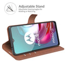 Retro Calf Pattern Buckle Card Wallet Left and Right Flip Phone Holster with Bracket Function For Motorola G30 / G10(Light Brown)
