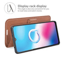 Retro Calf Pattern Buckle Card Wallet Left and Right Flip Phone Holster with Bracket Function For Alcatel 1S 2021 /3L 2021(Light Brown)