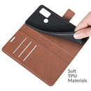 Retro Calf Pattern Buckle Card Wallet Left and Right Flip Phone Holster with Bracket Function For Alcatel 1S 2021 /3L 2021(Light Brown)