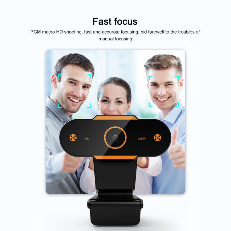 312 1080P HD USB 2.0 PC Desktop Camera Webcam with Mic, Cable Length: about 1.3m, Configuration:Regular