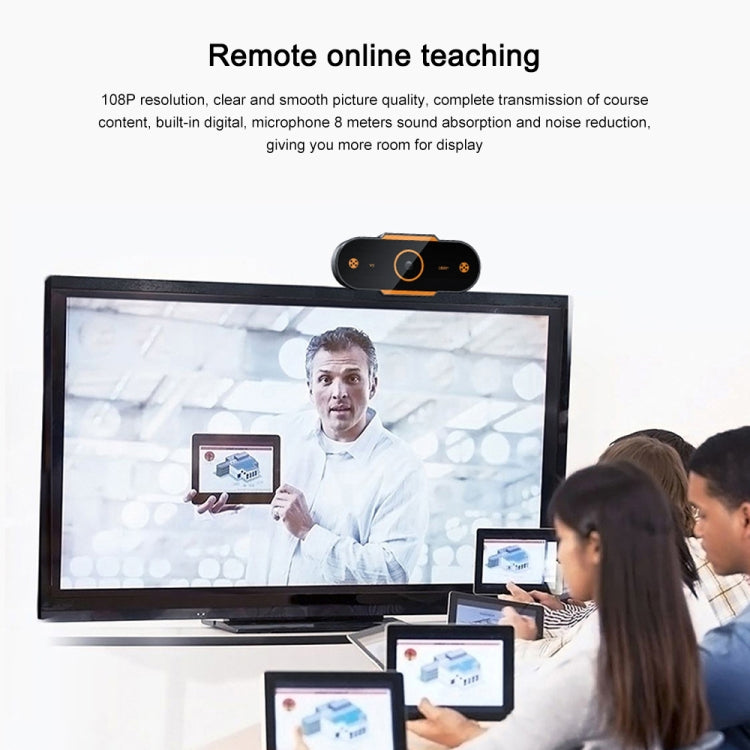 312 1080P HD USB 2.0 PC Desktop Camera Webcam with Mic, Cable Length: about 1.3m, Configuration:Regular
