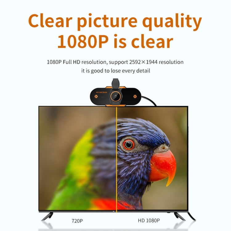 312 1080P HD USB 2.0 PC Desktop Camera Webcam with Mic, Cable Length: about 1.3m, Configuration:Anti-peep