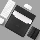 Litchi Pattern PU Leather Waterproof Ultra-thin Protection Liner Bag Briefcase Laptop Carrying Bag for 13-14 inch Laptops(BLACK)