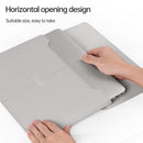 Litchi Pattern PU Leather Waterproof Ultra-thin Protection Liner Bag Briefcase Laptop Carrying Bag for 13-14 inch Laptops(Dark green)