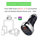 YSY-312 18W Portable QC3.0 Dual USB Mobile Phones and Tablet PCs Universal Car Charger(White)