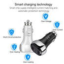 YSY-312 18W Portable QC3.0 Dual USB Mobile Phones and Tablet PCs Universal Car Charger(White)