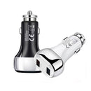 YSY-312 18W Portable QC3.0 Dual USB Mobile Phones and Tablet PCs Universal Car Charger(White)
