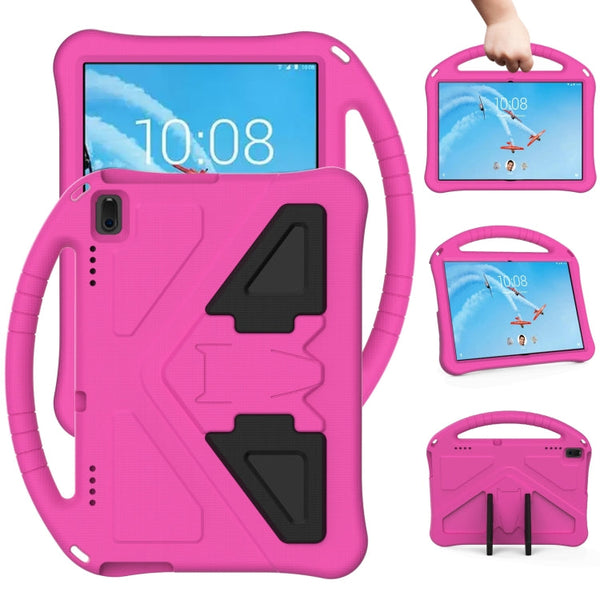 For Lenovo Tab E10 TB-X104F EVA Flat Anti Falling Protective Case Shell with Holder(RoseRed)