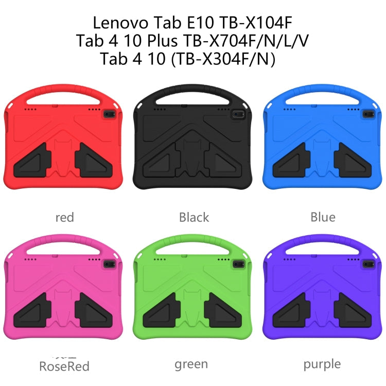 For Lenovo Tab 4 10(TB-X304F/N) EVA Flat Anti Falling Protective Case Shell with Holder(RoseRed)