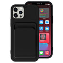 TPU + Flannel Lining Shockproof Case with Card Slots For iPhone 12 Pro(Black)
