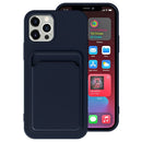 TPU + Flannel Lining Shockproof Case with Card Slots For iPhone 12 Pro(Blue)