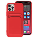 TPU + Flannel Lining Shockproof Case with Card Slots For iPhone 12 Pro(Red)