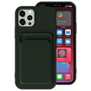 TPU + Flannel Lining Shockproof Case with Card Slots For iPhone 12 Pro(Green)