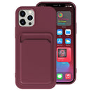 TPU + Flannel Lining Shockproof Case with Card Slots For iPhone 12 Pro(Dark Purple)