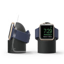 Retro Round Base Silicone Bracket For Apple Watch(Black)