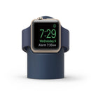 Retro Round Base Silicone Bracket For Apple Watch(Dark Blue)