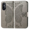 For Huawei Nova 8 Pro Butterfly Love Flower Embossed Horizontal Flip Leather Case with Bracket & Card Slot & Wallet & Lanyard(Gray)