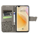 For Huawei Nova 8 Pro Butterfly Love Flower Embossed Horizontal Flip Leather Case with Bracket & Card Slot & Wallet & Lanyard(Gray)