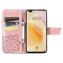 For Huawei Nova 8 Pro Butterfly Love Flower Embossed Horizontal Flip Leather Case with Bracket & Card Slot & Wallet & Lanyard(Rose Gold)