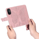 For Huawei Nova 8 Pro Butterfly Love Flower Embossed Horizontal Flip Leather Case with Bracket & Card Slot & Wallet & Lanyard(Rose Gold)
