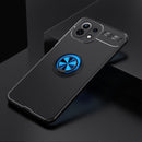 For Xiaomi Mi 11 Lite Metal Ring Holder 360 Degree Rotating TPU Case(Black+Blue)