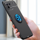 For Xiaomi Mi 11 Lite Metal Ring Holder 360 Degree Rotating TPU Case(Black+Blue)