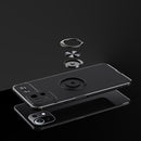 For Xiaomi Mi 11 Lite Metal Ring Holder 360 Degree Rotating TPU Case(Black+Blue)