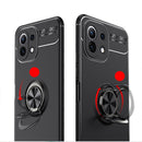 For Xiaomi Mi 11 Lite Metal Ring Holder 360 Degree Rotating TPU Case(Black+Blue)