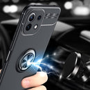 For Xiaomi Mi 11 Lite Metal Ring Holder 360 Degree Rotating TPU Case(Black+Blue)