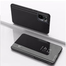 For Xiaomi Redmi Note 10 Pro Plated Mirror Horizontal Flip Leather Case with Holder(Black)