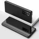 For Samsung Galaxy Z Fold2 5G Plated Mirror Horizontal Flip Leather Case with Holder(Black)