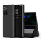 For Samsung Galaxy Z Fold2 5G Plated Mirror Horizontal Flip Leather Case with Holder(Black)