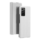 For Samsung Galaxy Z Fold2 5G Plated Mirror Horizontal Flip Leather Case with Holder(Silver)