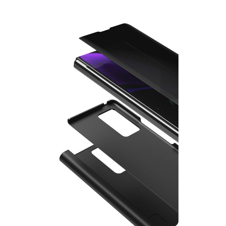 For Samsung Galaxy Z Fold2 5G Plated Mirror Horizontal Flip Leather Case with Holder(Silver)