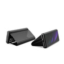 For Samsung Galaxy Z Fold2 5G Plated Mirror Horizontal Flip Leather Case with Holder(Black)