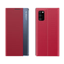 For Samsung Galaxy A52 5G/4G Side Display Magnetic Horizontal Flip Plain Texture Cloth + PC Case with Holder & Sleep / Wake-up Function(Red)