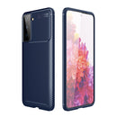 For Samsung Galaxy S21 FE Carbon Fiber Texture Shockproof TPU Case(Blue)