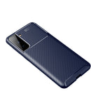 For Samsung Galaxy S21 FE Carbon Fiber Texture Shockproof TPU Case(Blue)