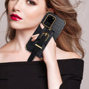 For Samsung Galaxy S21 Ultra Electroplated TPU Crocodile Pattern Leather Case with Wrist Strap(Green)